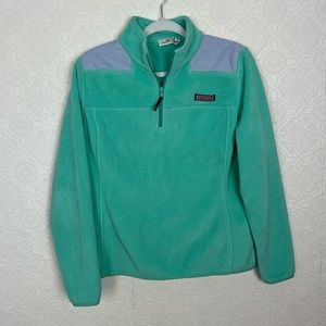 Vineyard Vines Mint Green Shep Shirt Fleece Pullover Sweatshirt quarter zip